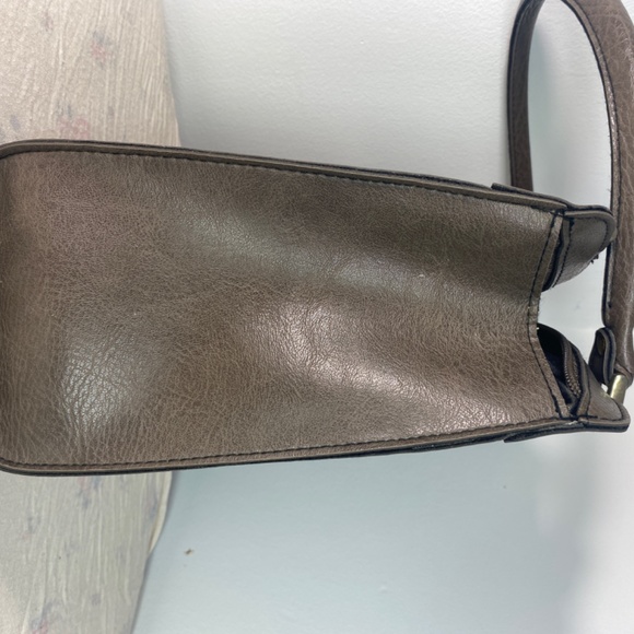Vintage Cornell brown Faux Leather Handbag Shoulder Purse Structured - Picture 4 of 6